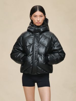 Smooth calfskin puffer coat, View: Worn, worn, view 3 of 8