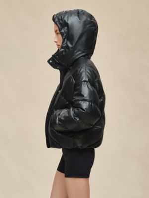 Smooth calfskin puffer coat, View: Worn, worn, view 4 of 8