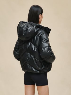Smooth calfskin puffer coat, View: Worn, worn, view 5 of 8