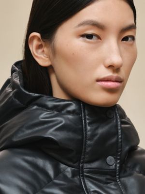 Smooth calfskin puffer coat, View: Worn, worn, view 6 of 8