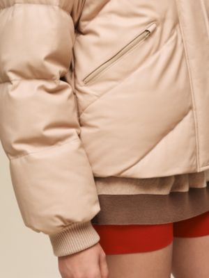 Smooth calfskin puffer coat, View: Worn, worn, view 6 of 7