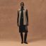 Gilet long ceinturé, gris/étoupe