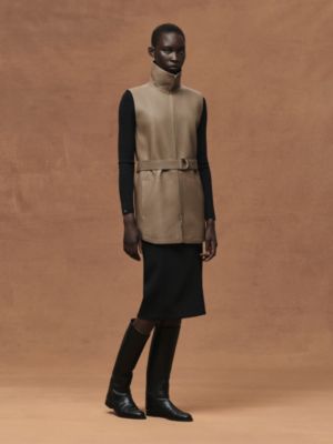 Belted long vest, View: Worn, worn, view 4 of 8