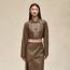 Paletot court en cuir d'agneau brillant, marron muschio