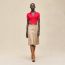Flared skirt, beige cajou