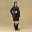 Mixed knit pencil skirt, bleu noir