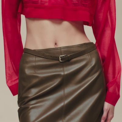 Mixed knit pencil skirt, View: video, view 2 of 6