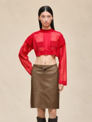 Mixed knit pencil skirt, View: Worn, worn, view 3 of 6