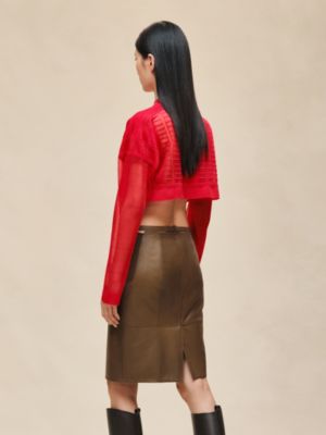 Mixed knit pencil skirt, View: Worn, worn, view 4 of 6