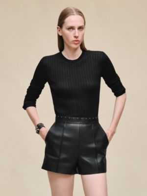 Grained goatskin shorts, View: Worn, worn, view 3 of 7