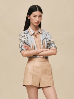 Grained goatskin shorts, View: Worn, worn, view 2 of 5