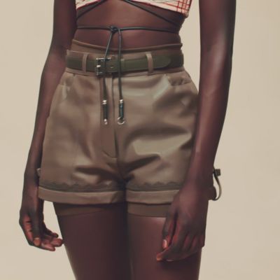 Fine shiny lambskin shorts, View: video, view 2 of 5