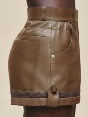 Fine shiny lambskin shorts, View: Worn, worn, view 5 of 5