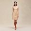 Robe dos lacé, beige cajou