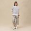 Cashmere long-sleeve sweater, gris pervenche
