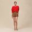 Cashmere long-sleeve sweater, rouge amazone