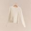 Cashmere "H Lift" long-sleeve sweater, blanc naturel