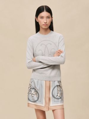 Cashmere "H Lift" long-sleeve sweater, View: Worn, worn, view 2 of 5