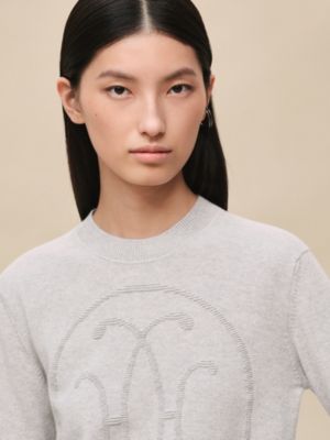 Cashmere "H Lift" long-sleeve sweater, View: Worn, worn, view 4 of 5
