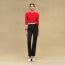 Cashmere "H Lift" long-sleeve sweater, rouge amazone