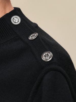 Buttoned sweater with "Ferronnerie" details, View: Worn, worn, view 5 of 6