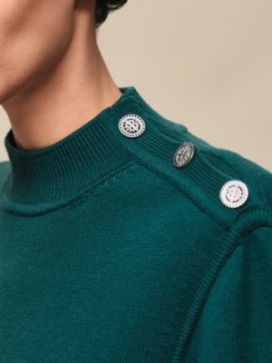 Buttoned sweater with "Ferronnerie" details, View: Worn, worn, view 4 of 5