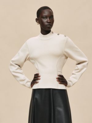 Buttoned sweater with "Ferronnerie" details, View: Worn, worn, view 2 of 5