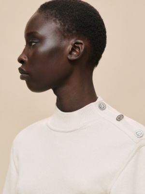 Buttoned sweater with "Ferronnerie" details, View: Worn, worn, view 4 of 5