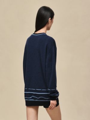ロングスリーブスウェットニット チュニックスタイル 《エクスリブリス》モチーフ, イメージ: 着用例, worn, ビュー3の5