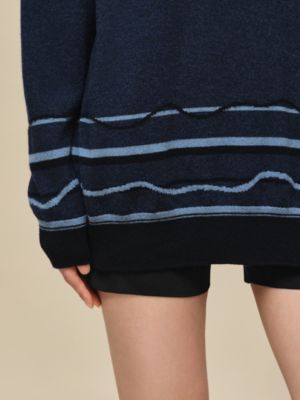 ロングスリーブスウェットニット チュニックスタイル 《エクスリブリス》モチーフ, イメージ: 着用例, worn, ビュー5の5