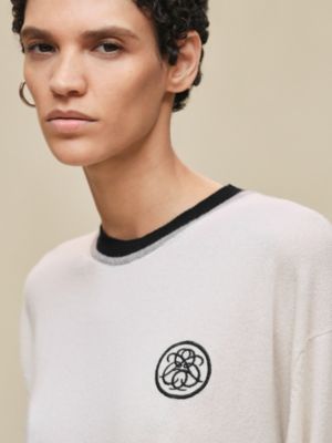 ロングスリーブスウェットニット チュニックスタイル 《エクスリブリス》モチーフ, イメージ: 着用例, worn, ビュー4の5