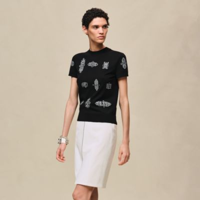 エルメス　薄手ニット　黒　M　バレエ柄　シルク　コットン　ツイルレーヌ レディス, ウェア, ニット＆ツイルレーヌ | Hermès - エルメス-公式サイト