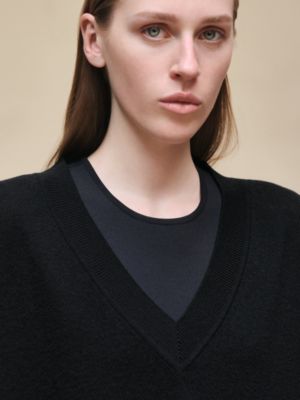 Cashmere long-sleeve sweater, View: Worn, worn, view 4 of 5