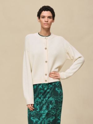 Cashmere long-sleeve cardigan, View: Worn, worn, view 2 of 6