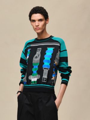 ロングスリーブニット 《ブリッド・ア・ブロック》モチーフ, イメージ: 着用例, worn, ビュー2の5