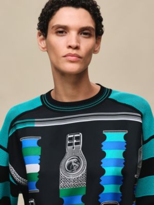 ロングスリーブニット 《ブリッド・ア・ブロック》モチーフ, イメージ: 着用例, worn, ビュー4の5