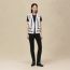 "Ex-Libris a Main Levee" sleeveless twillaine cardigan, blanc nacre