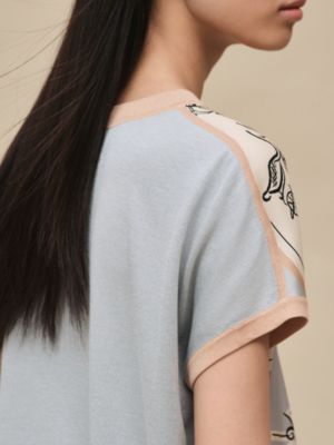 "Ex-Libris a Main Levee" short-sleeve twillaine sweater, View: Worn, worn, view 5 of 5