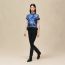 "Ex-Libris a Main Levee" short-sleeve twillaine sweater, bleu lagune