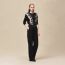 "Ferronnerie Remix" long-sleeve twillaine sweater, noir