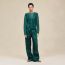 "Ferronnerie Remix" long-sleeve twillaine sweater, vert pin