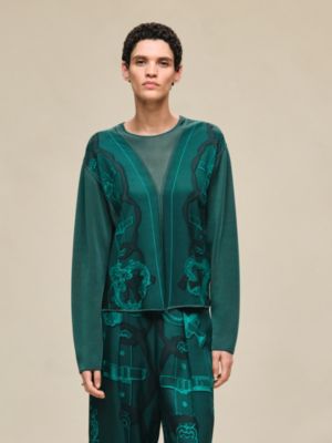 "Ferronnerie Remix" long-sleeve twillaine sweater, View: Worn, worn, view 2 of 5