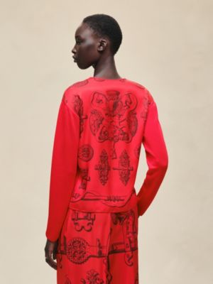 "Ferronnerie Remix" long-sleeve twillaine sweater, View: Worn, worn, view 3 of 5