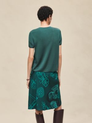 ツイルレーヌ・ショートスリーブニット 《フェロヌリー・リミックス》プリント, イメージ: 着用例, worn, ビュー3の5