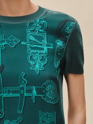 ツイルレーヌ・ショートスリーブニット 《フェロヌリー・リミックス》プリント, イメージ: 着用例, worn, ビュー4の5