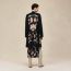 "Ferronnerie Remix" long-sleeve twillaine cardigan, noir