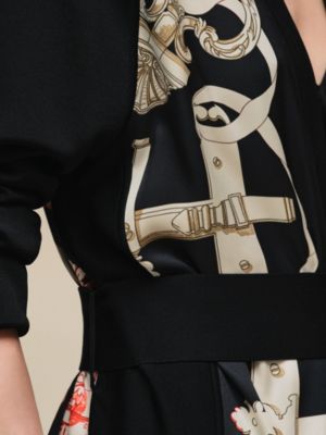 "Ferronnerie Remix" long-sleeve twillaine cardigan, View: Worn, worn, view 6 of 7