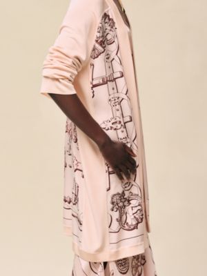 "Ferronnerie Remix" long-sleeve twillaine cardigan, View: Worn, worn, view 4 of 6