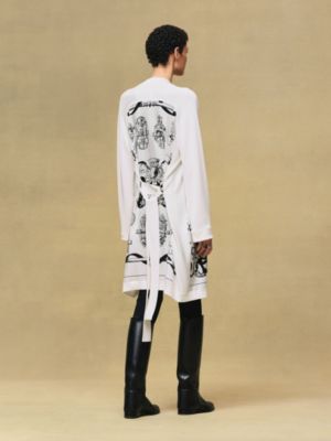 "Ferronnerie Remix" long-sleeve twillaine cardigan, View: Worn, worn, view 2 of 6