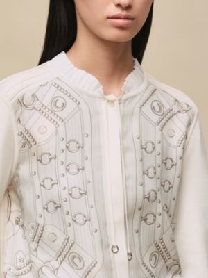 ジャケット 《オー・シャン・アン・フルール・ストライプ》プリント, イメージ: 着用例, worn, ビュー4の5